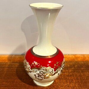 Vintage Alka Bavaria Gold Flowers Rubin Collection Vase